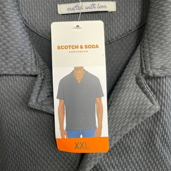 NEW Scotch & Soda Men's XXL Textured Short Sleeve Shirt - Picture 6 of 8